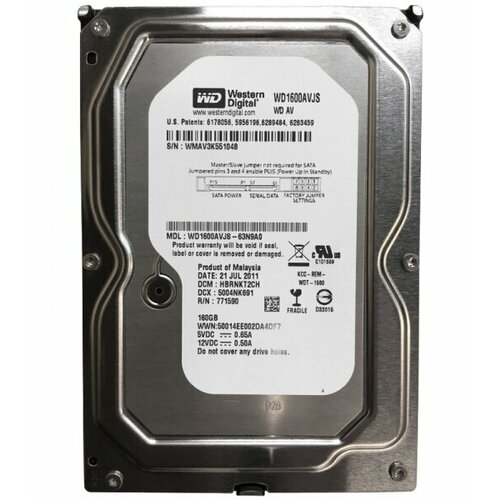 Жесткий Диск Western Digital WD1600AVJS 160Gb 7200 SATA 35 HDD 302000₽
