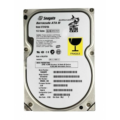 Жесткий диск Seagate ST310215A 102Gb 7200 IDE 35 HDD 549800₽