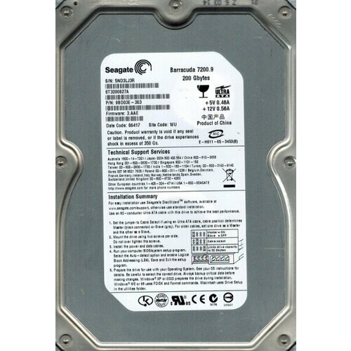 Жесткий диск Seagate 9BD03E 200Gb 7200 IDE 35 HDD 638000₽