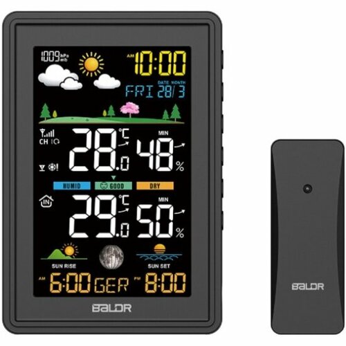 Беспроводная метеостанция Baldr WS0360BL1 черный с функцией отображения давления 4390₽