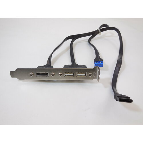 Монтажная планка (Bracket) с 2xUSB + E-SATA esata power esata usb 2 0 combo to 22pin sata cable 50cm power 12v and 5v sata to esata for 2 5 3 5 hard disk drive