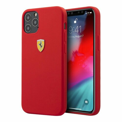 Чехол Ferrari On Track Liquid Silicone для iPhone 12 | 12 Pro, красный