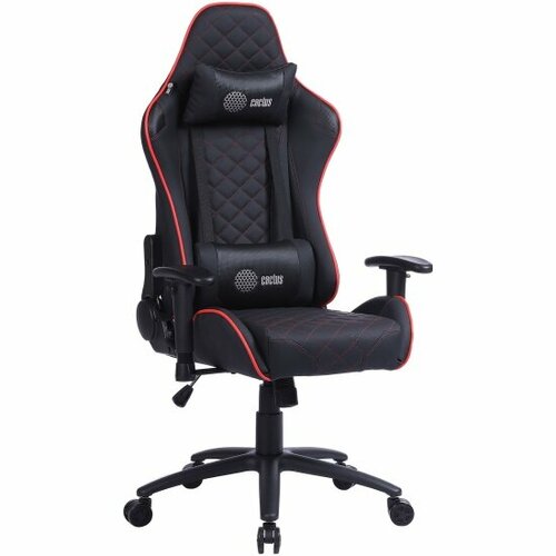 Кресло геймерское CACTUS CS-CHR-030BLR черный/красный эко. кожа металл