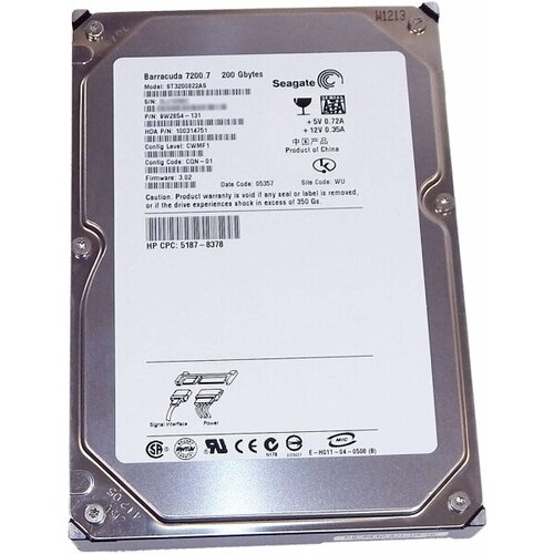 Жесткий диск Seagate ST3200822AS 200Gb SATA 35 HDD 323000₽