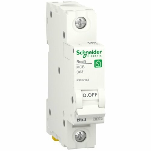 Автоматический выключатель Systeme Electric (schneider Electric) SCHNEIDER ELECTRIC RESI9 (АВ) B 63А 1P 6000А, R9F02163