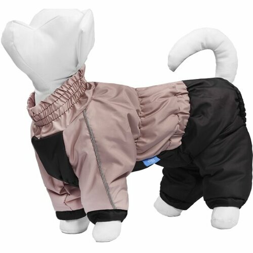 Комбинезон Yami-yami на флисовой подкладке, коричнево-розовый, размер M (спинка 30 см) yami yami одежда yami yami одежда комбинезон для собак на флисовой подкладке коричнево розовый l