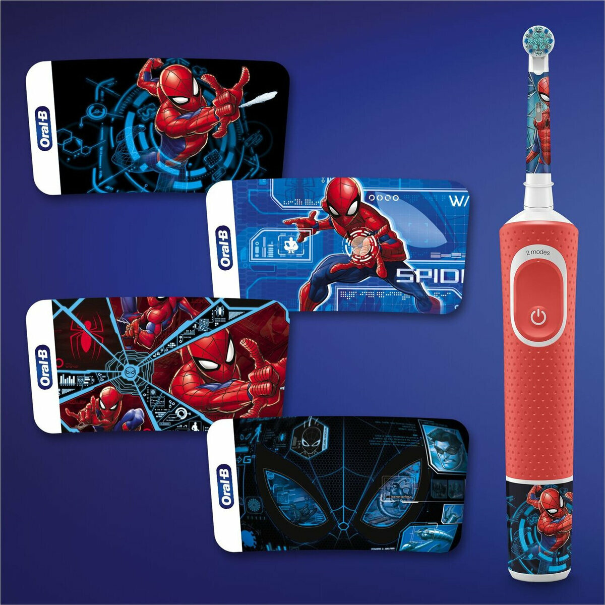 Электрическая зубная щетка Oral-B "Oral-B Vitality Kids D100.413.2K Spiderman "человек-паук"" , красный - фотография № 8