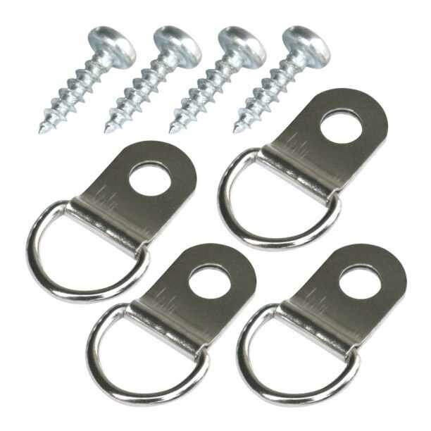 Петля-подвес D-кольцо для картины фоторамки никелированная сталь 4 шт (1 ед.)