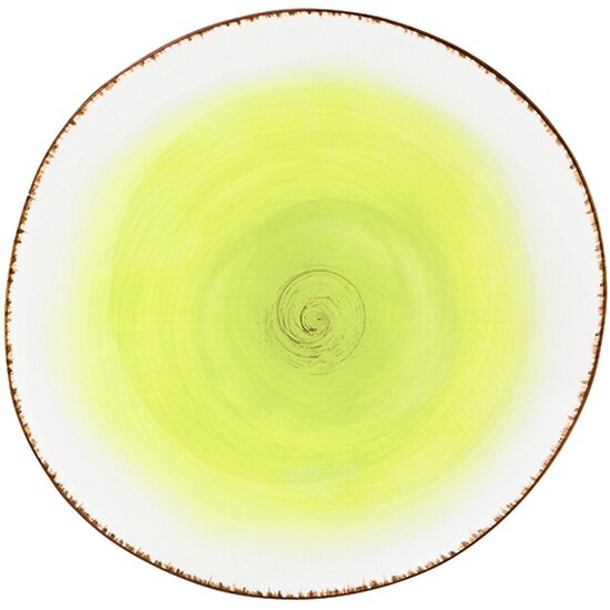 Тарелка обеденная Elan Gallery Кантри, зеленая, 26,5 см