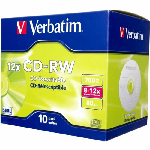 Диск Verbatim 43148 CD-RW 80 8-12x JC/10 avs 43148 43148