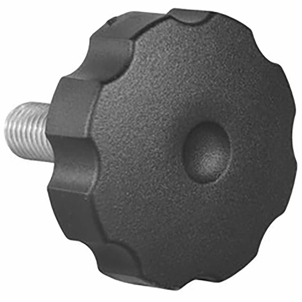 фото Фиксатор пластиковый с рукояткой D 50 и резьбой М6х30 мм чёрный 1 шт (1 ед.)