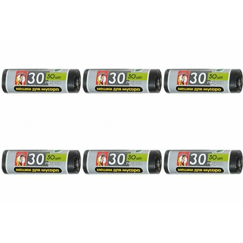 Экономка Мешок для мусора, ПНД, 30 л, 30 шт в уп, 6 уп