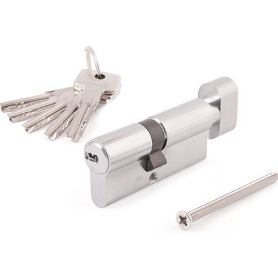Цилиндр (Личинка замка) Abus KD6N 80мм(Z35/K45) никель ключ(Z)-вертушка(K)