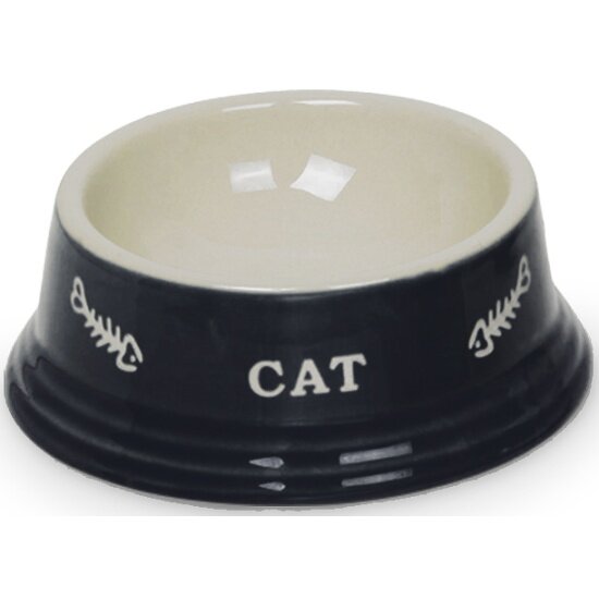 Миска керамическая Nobby Pet NOBBY CAT 140 мл 14 см х 4,8 см черная с принтом