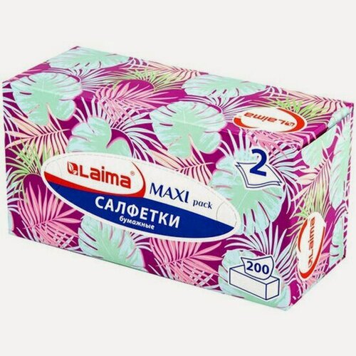 Изображение товара Салфетки косметические Лайма 20х20 см 2-сл Laima Everyday, 200 листов в картонном боксе