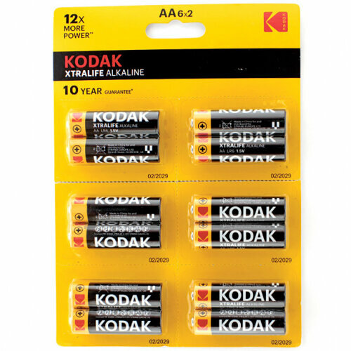 Элемент питания Kodak XtraLife Alkaline AA LR6 бл 12 элемент питания kodak xtralife alkaline lr03 6x2 шт bl12 арт 16999 12 шт