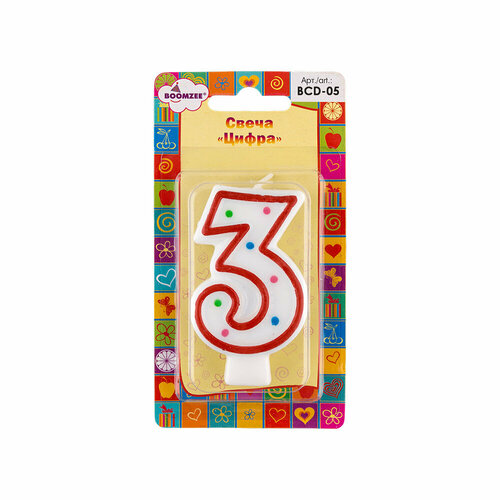 Свеча для торта BOOMZEE Цифра BCD-05 3 69₽