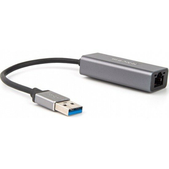 Bion Expert переходники Bion Переходник с кабелем USB A - RJ45, 1000мб с, алюминиевый корпус, длинна кабеля 15 см, черный BXP-A-USBA-LAN-1000
