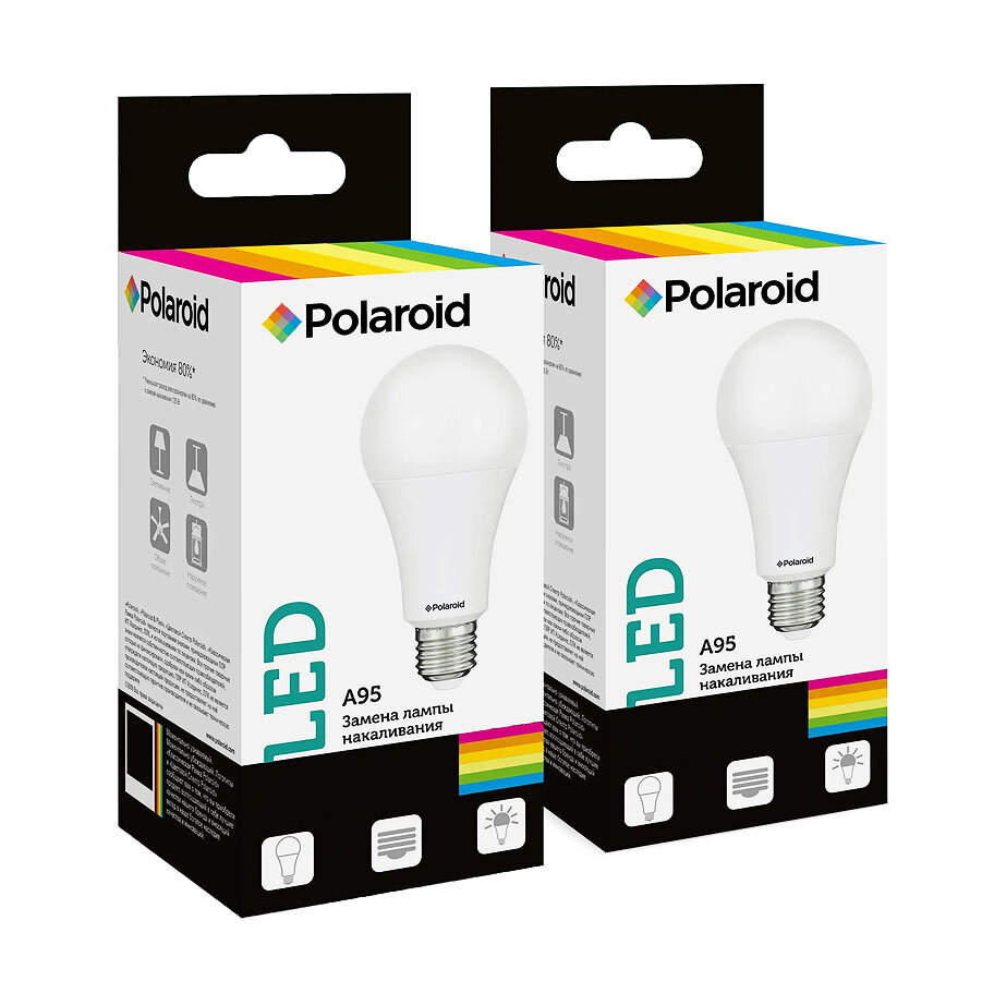 Светодиодная лампа Polaroid 220V A95 25W 3000K E27 2010lm (2 шт.)