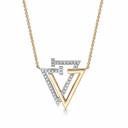 Колье Brilliant Style, золото, 585 проба, бриллиант, длина 46 см., золотой, красный