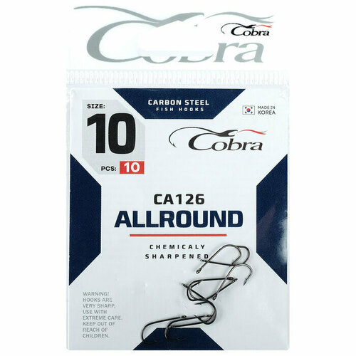 крючки cobra allround ca126 10 10 шт Крючки Cobra ALLROUND CA126-10, 10 шт.