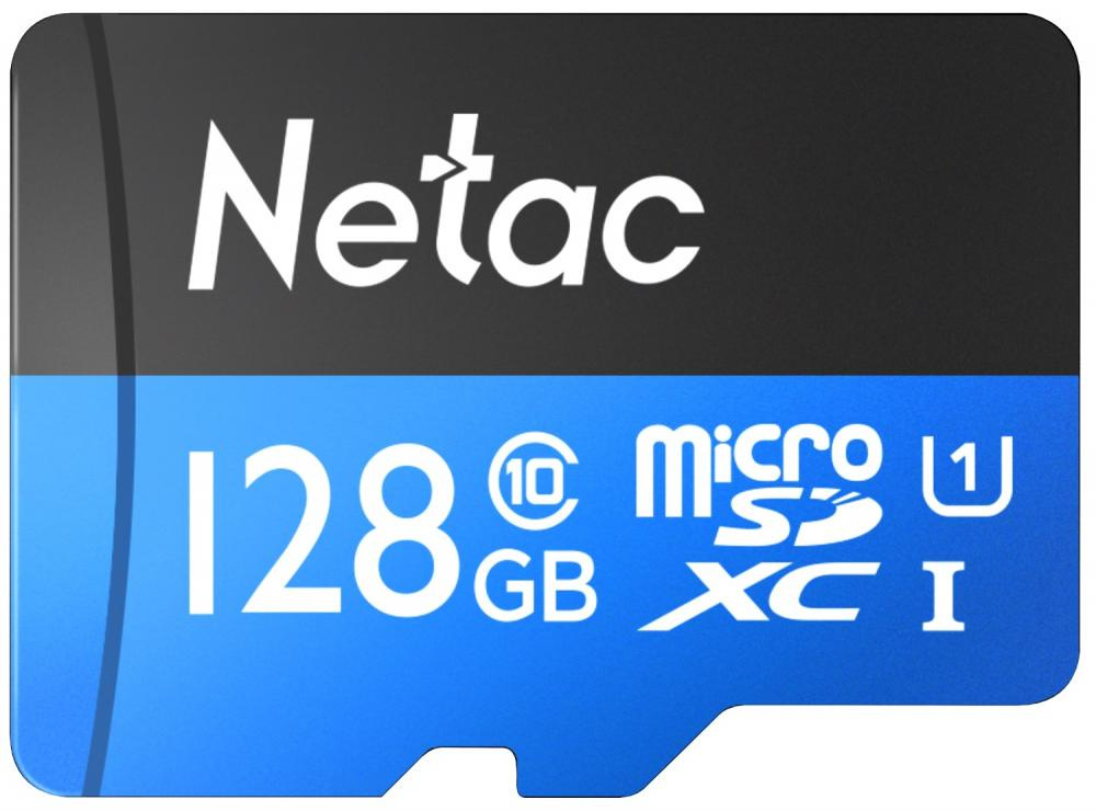 Netac microSDXC 128GB NT02P500STN-128G-R P500 + adapter black (Черный)