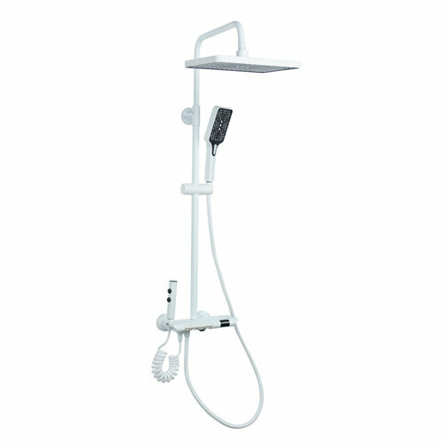 Смеситель душевая система DIKALAN для ванны с картриджным переключ ЖК дисплей Белый D99086-W