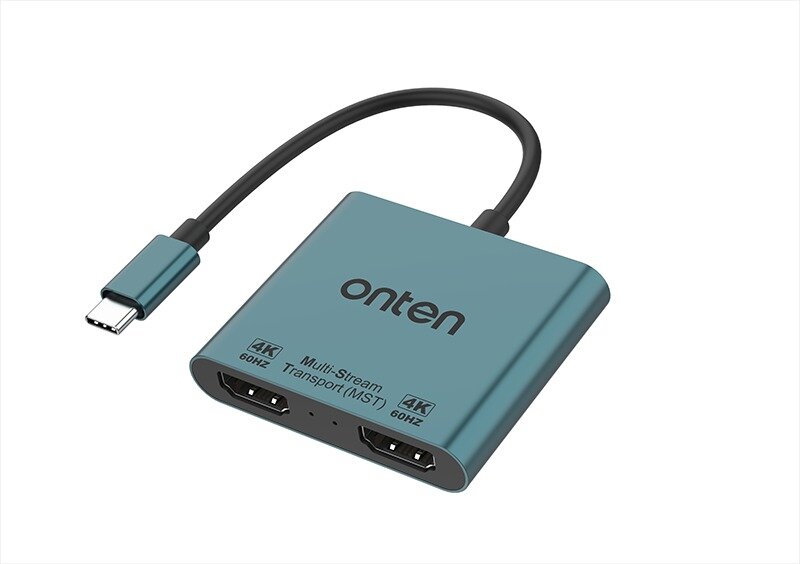 Адаптер переходник конвертер с Type-C USB на 2xHDMI 4K 60 Гц OTN-9175B темно-зеленый