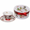 Чайная пара (кружка 220мл+ блюдце) «Снеговик» в подарочной коробке - изображение