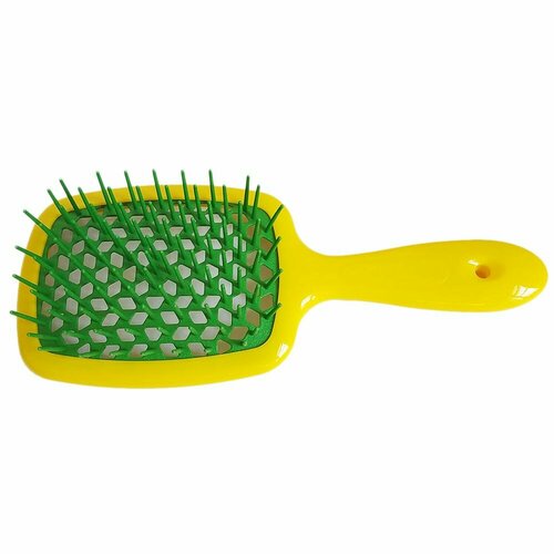 Janeke SUPERBRUSH Щетка для волос малая, 86SP234GIV, желтый/зеленый, 17,5x7x3 см