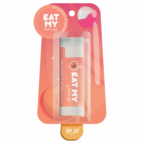 Eat My Бальзам для губ Сочный персик-личи, SPF30