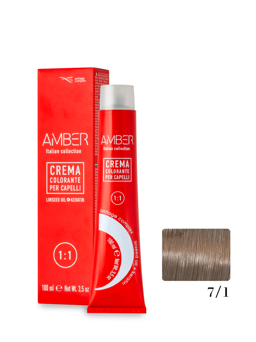 Крем-краска AMBER 7/1, 100 мл