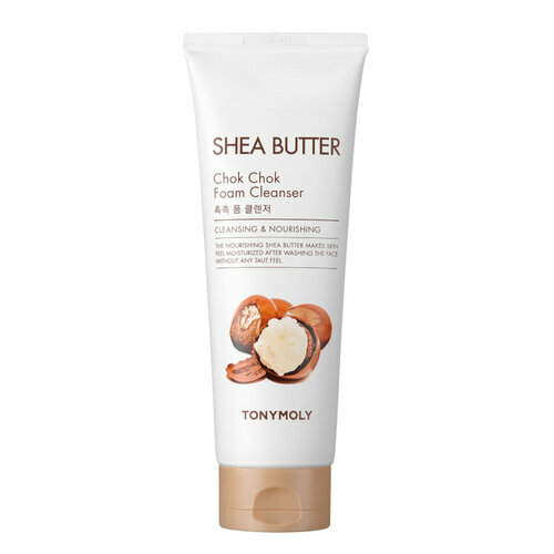 TONYMOLY SHEA BUTTER Chok Chok Foam Cleanser Увлажняющая пенка для умывания с маслом ши увлажняющий крем для лица и тела с маслом ши tony moly shea butter chok chok face