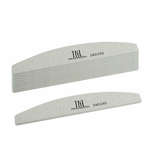 TNL, набор пилок для ногтей лодочка 240/240 высокое качество (серые), 10 шт