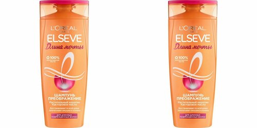 Шампунь для волос, LOreal Paris, Elseve, длина мечты, 400 мл, 2 шт