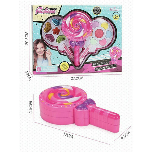 . Набор косметики для девочек 27,2*20,5*4,9 см, леденец, 2 яруса