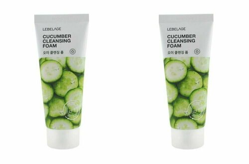 LEBELAGE Пенка для лица очищающая с огуречным экстрактом CLEANSING FOAM CUCUMBER 100мл - 2 штуки