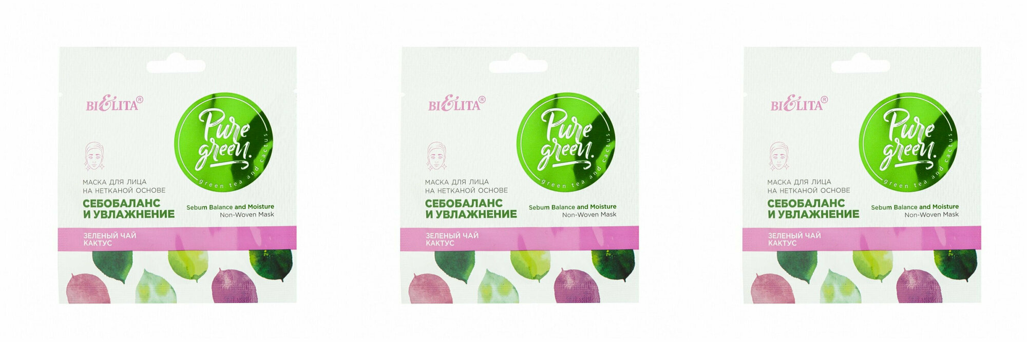 Маска для лица на нетканой основе Себобаланс и увлажнение Pure Green Белита Белита СП ООО - фото №1