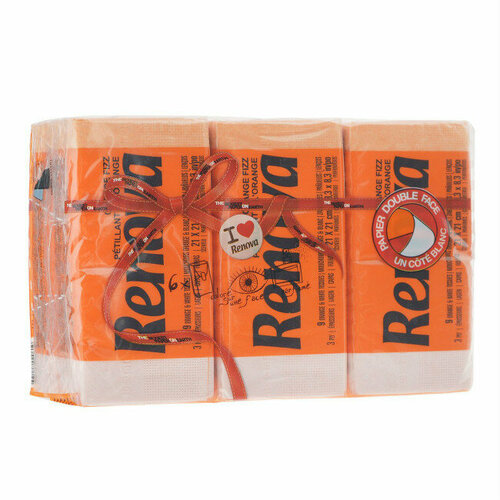 Renova Платочки бумажные Red Label O.Fizz Orange, 9 шт. х 6