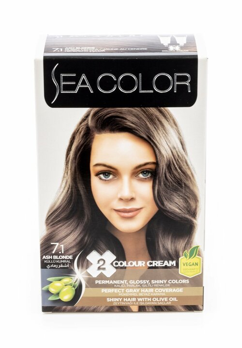 Sea Color / Сиа Колор Краска для волос стойкая тон 7.1 пепельно-русый 185мл / красящее средство