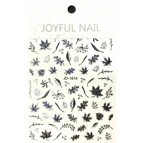 Наклейки для дизайна ногтей JOYFUL NAIL - листики и веточки, 1 упаковка