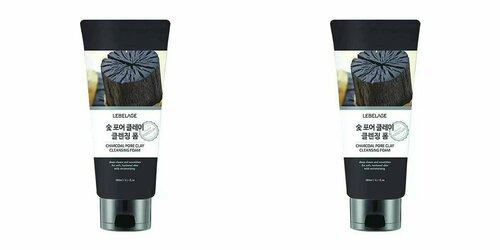 Lebelage Пенка для умывания Charcoal Pore Clay Cleansing Foam, с экстрактом Лимона и Каламанси, 180 мл, 2 шт.