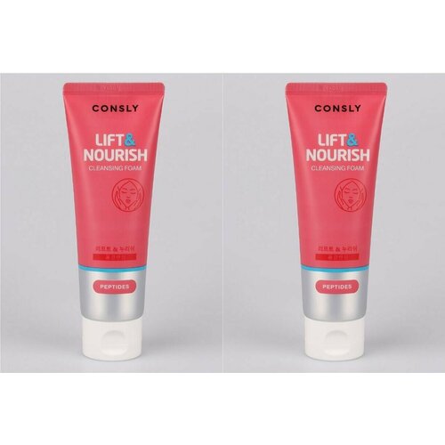 CONSLY Пенка для умывания укрепляющая с пептидами Peptides Cleansing Foam Lift&Nourish, 120ml - 2 штуки consly пенка для умывания укрепляющая с пептидами lift