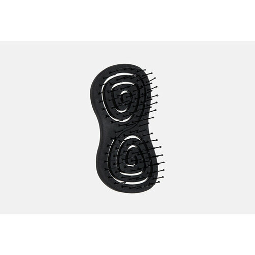 Подвижная мини био-расческа для волос Detangling bio hair brush mini Black