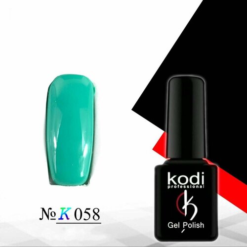 Гель-лак Kodi К058, бирюзовый цвет, 7мл, 1 шт