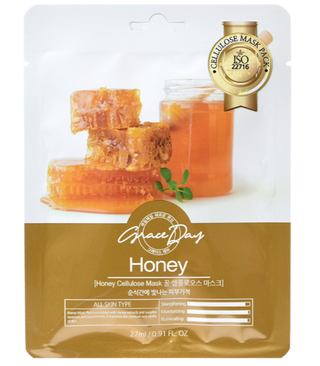 Grace Day Маска тканевая с экстрактом меда Honey Cellulose Mask, 27мл