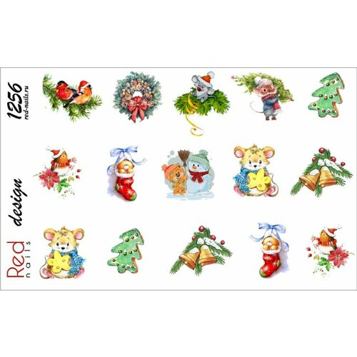 Слайдер-дизайн Red Nails №1256 - Новый год