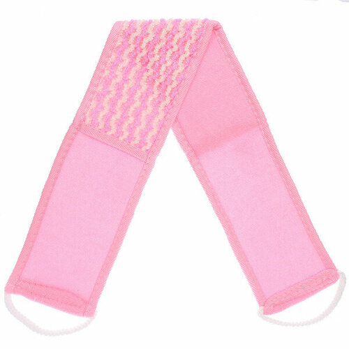 Мочалка для тела «ULTRAMARIN SAKURA», комбинированная, цвет розовый, 70*10см