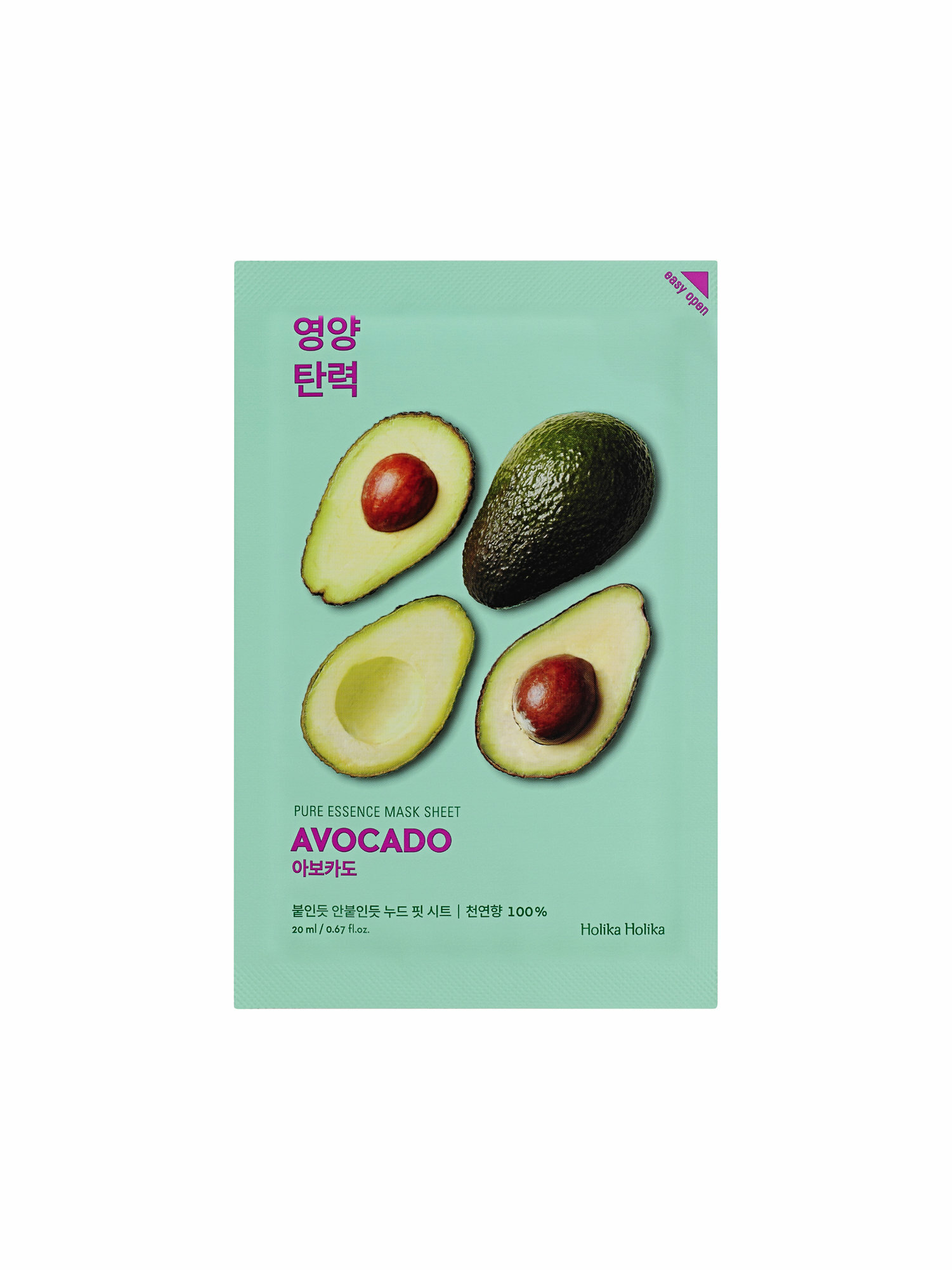 Смягчающая тканевая маска для лица Holika Holika Pure Essence Mask Sheet Avocado 20 мл .