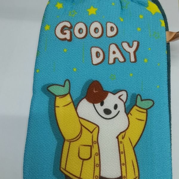 фото Мочалка-варежка для тела "Ultramarine - Good Day", цвет голубой, 15*22см, Zip пакет